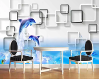 3D立体方框海豚